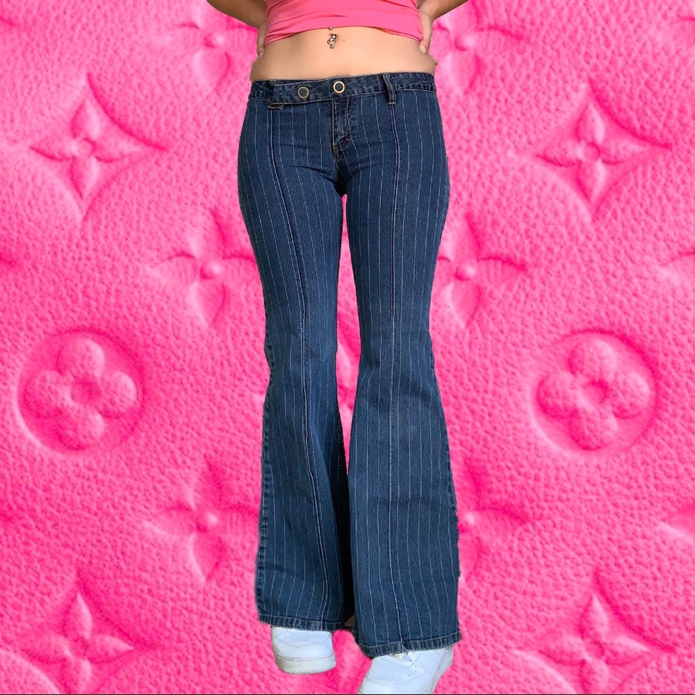 Y2k pinstripe flare jeans 🧚🏼‍♂️